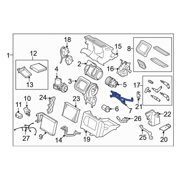 HVAC Heater Mode Door Lever