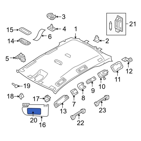 Volvo OE 39866717 - Sun Visor Mirror