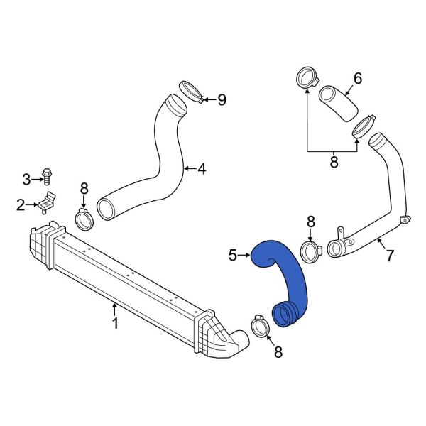 Volvo OE 31319173 Front Left Intercooler Pipe