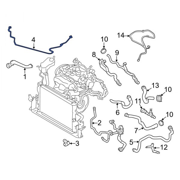 Engine Coolant Overflow Hose