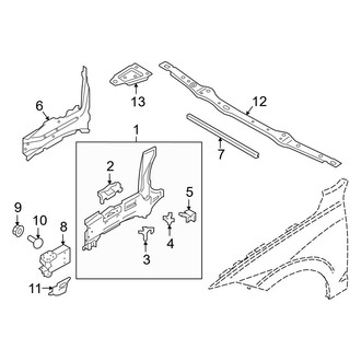 Volvo OE - Fender - Structural Components & Rails (Lower Rail)