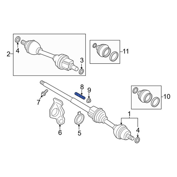 CV Axle Shaft Carrier Bearing Stud