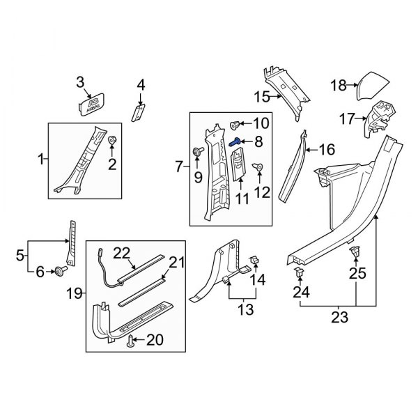 Body B-Pillar Trim Panel Clip