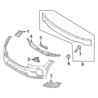 Volvo OE - Front Bumper & Grille - Bumper & Components (Bright Theme, Mounting Support), (B5 Inscription / B5 Momentum / B6 Inscription / T8 Recharge Inscription / T8 Recharge Inscription Expression)