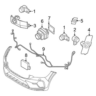 Volvo OE - Front Bumper & Grille - Electrical Components (Dark Theme), (B5 Core / B5 Plus / B5 Ultimate / B6 Ultimate / T8 Recharge Core / T8 Recharge Plus / T8 Recharge Polestar / T8 Recharge Ultimate)