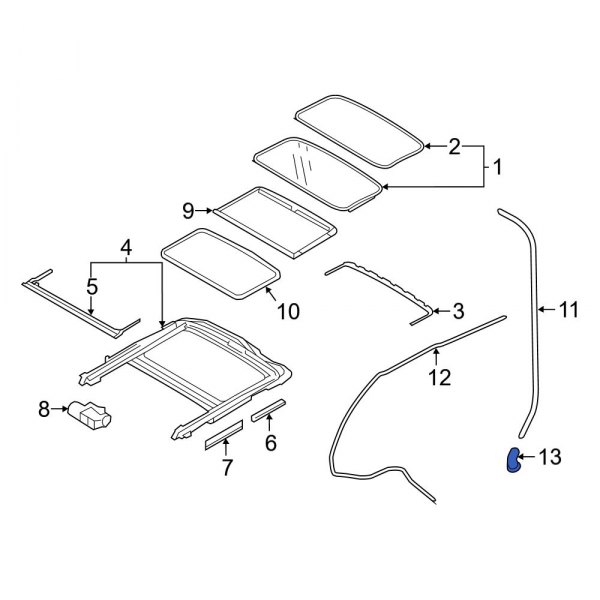 Volvo OE 31424320 Front Sunroof Drain Hose Grommet
