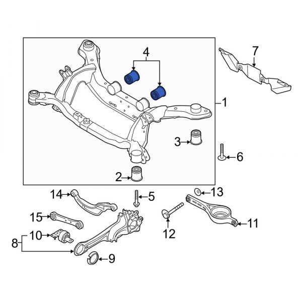 Volvo OE 31437735 Rear Right Suspension Crossmember Insulator