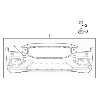 Volvo OE - Front Bumper & Grille - Bumper & Components (Bright Theme, Bumper Cover), (T8 Polestar)