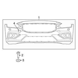 Volvo OE - Front Bumper & Grille - Bumper & Components (Dark Theme, Bumper Cover & Trim), (T5 R-Design)