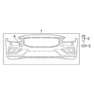 Volvo OE - Front Bumper & Grille - Bumper & Components (Bright Theme, With Bumper Cover & Trim)