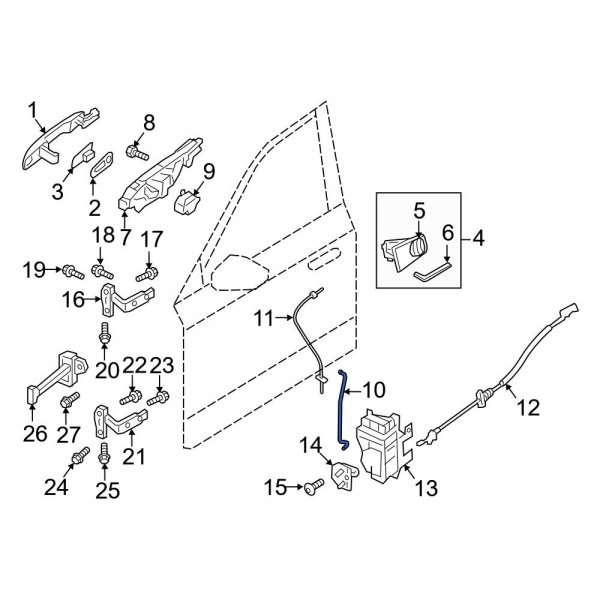 Door Lock Operating Rod