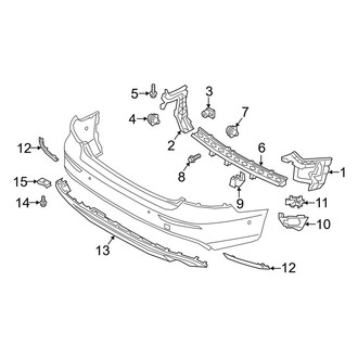 Volvo OE - Rear Bumper - Bumper & Components (W/O Integrated Pipes, Trim & Brackets), (T5 Momentum / T6 Inscription / T6 Momentum)