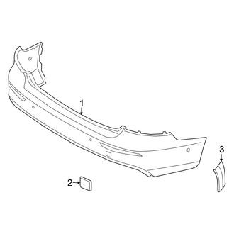 Volvo OE - Rear Bumper - Bumper & Components (With Integrated Pipes Bumper Cover), (B5 Plus / B5 Ultimate)