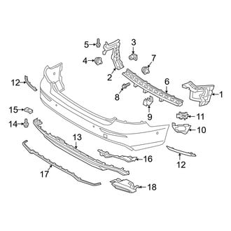 Volvo OE - Rear Bumper - Bumper & Components (Trim & Brackets), (T5 R-Design / T6 R-Design)