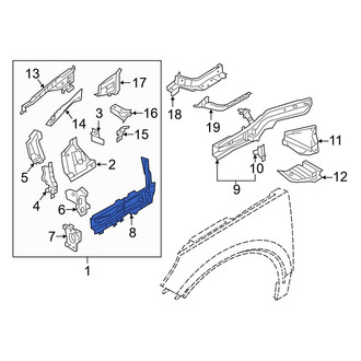 Volvo OE - Front Right Upper Outer Fender Rail