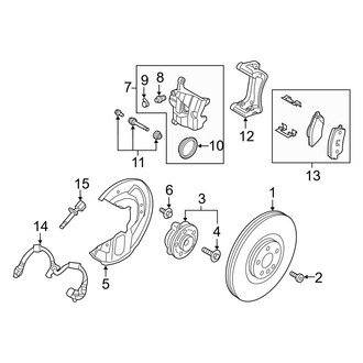 Volvo OE - Front Suspension - Brake Components (17" Brakes)