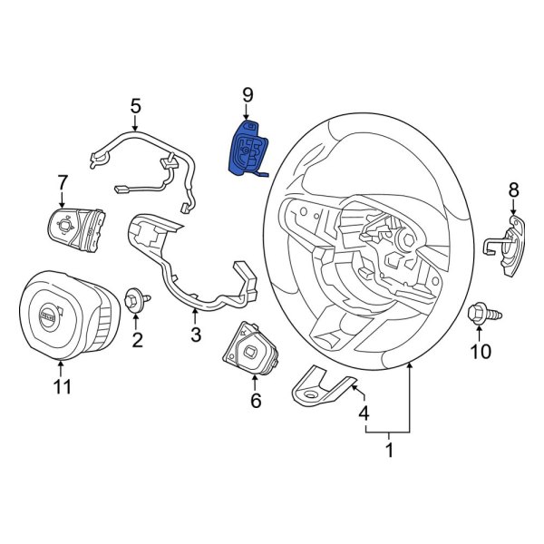 Steering Wheel Transmission Shift Control Switch