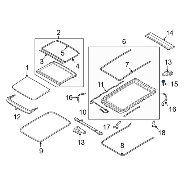 Sunroof Cover Hardware Kit