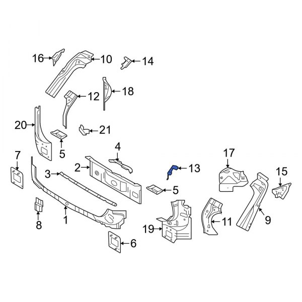 Quarter Panel Gutter Bracket