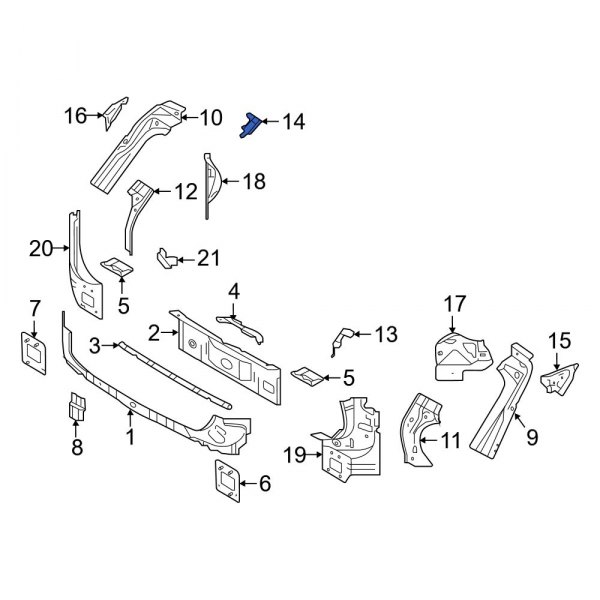 Quarter Panel Gutter Bracket