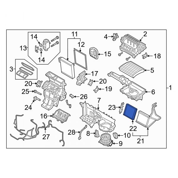 Volvo OE 32226536 HVAC Heater Core Seal
