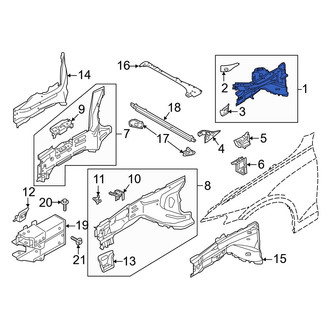 Volvo OE - Front Right Fender Apron Assembly