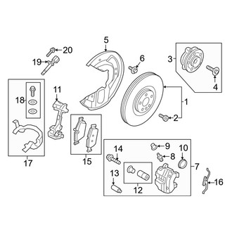 Volvo OE - Front Suspension - Brake Components (17" Brakes), (B6 Plus / B6 Ultimate / T8 Recharge Ultimate)