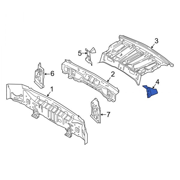 Volvo OE 31462206 - Right Package Tray Reinforcement