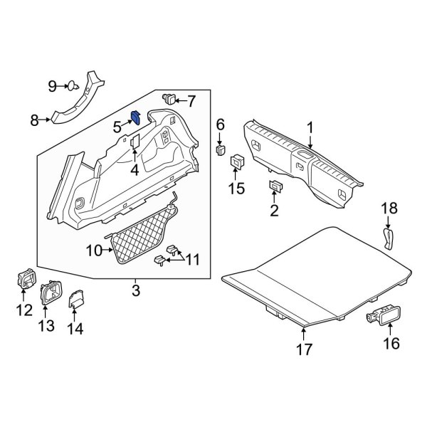 Trunk Trim Panel Clip