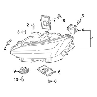 Volvo OE - Front Lamps - Headlamp Components (To CH# 27393, to CH# 51345)