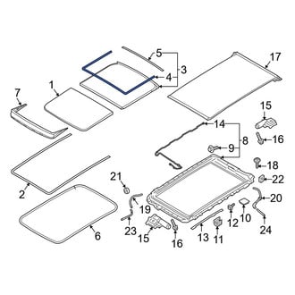 Volvo OE - Center Sunroof Glass Seal