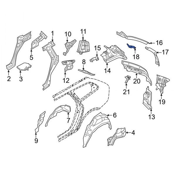 Quarter Panel Gutter Bracket