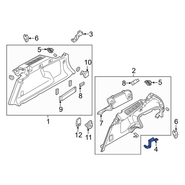 Quarter Panel Trim Panel Bracket