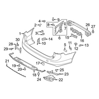 Volvo OE - Rear Bumper - Bumper & Components (T5 Inscription / T5 R-Design / T6 Inscription / T6 R-Design)