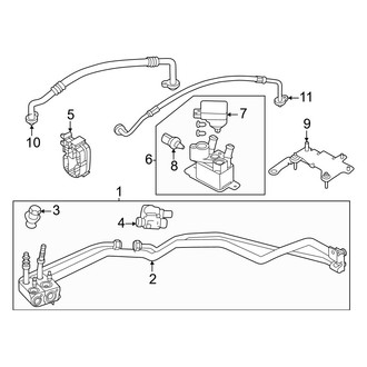 Volvo OE - Air Conditioner & Heater - Condenser, Compressor & Lines (Rear A/C Lines, W/O Heat Pump), (Core / Plus)