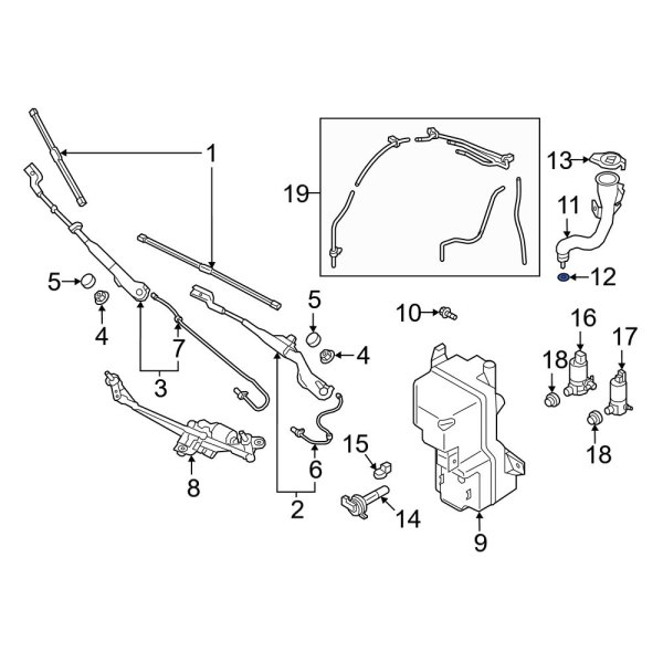 Washer Fluid Reservoir Filler Pipe O-Ring