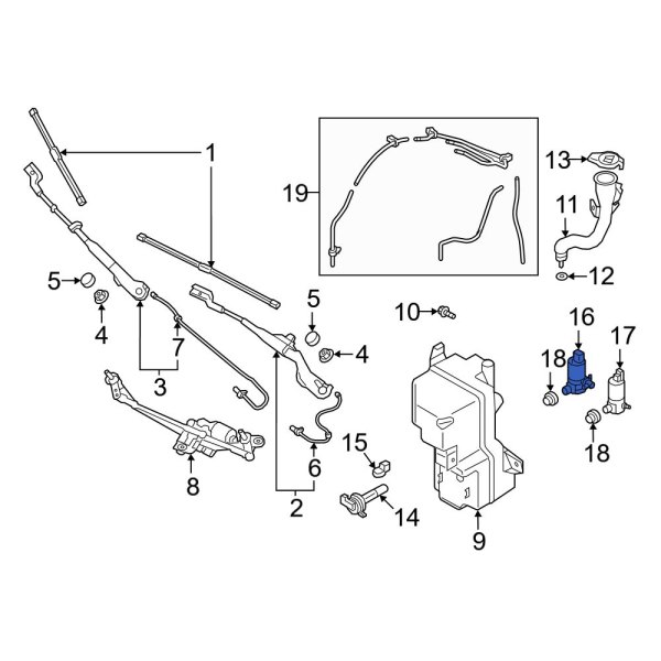 Volvo OE 32274778 Windshield Washer Pump