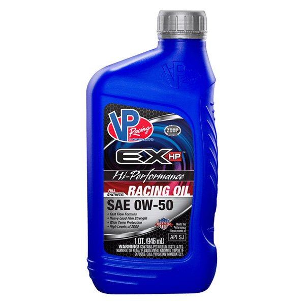 VP Racing Fuels® - VP EX HP Hi-Performance SAE 0W-50 Full Synthetic Racing Motor Oil, 1 Quart