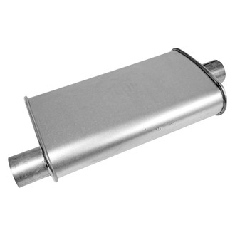 Walker® - Steel Oval Installer Turbo Aluminized Exhaust Muffler (2" Offset ID, 2" Center OD, 14" Length)