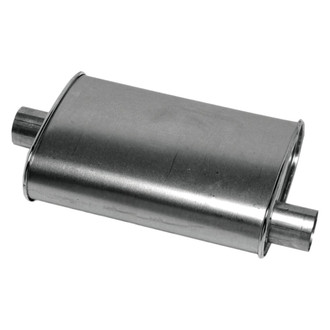 Walker® - Steel Oval Installer Turbo Aluminized Exhaust Muffler (2" Offset ID, 2" Center OD, 14" Length)
