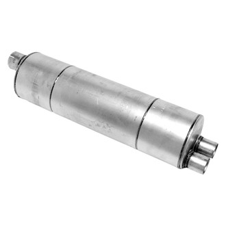 Walker® - Heavy Duty Steel Round Truck Aluminized Exhaust Muffler (2.5" Offset ID, 3" Offset OD, 29.75" Length)