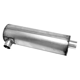 Walker® - Heavy Duty Steel Round Aluminized Exhaust Muffler (4" Body Side ID, 4" Offset OD, 36" Length)