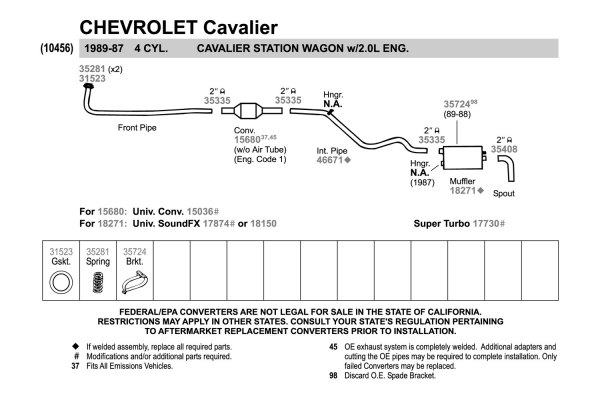 1988-1991 Oldsmobile Cutlass Calais 2.3L 2.5L L4 Walker SoundFX Exhaust Muffler - Mufflers - View #4