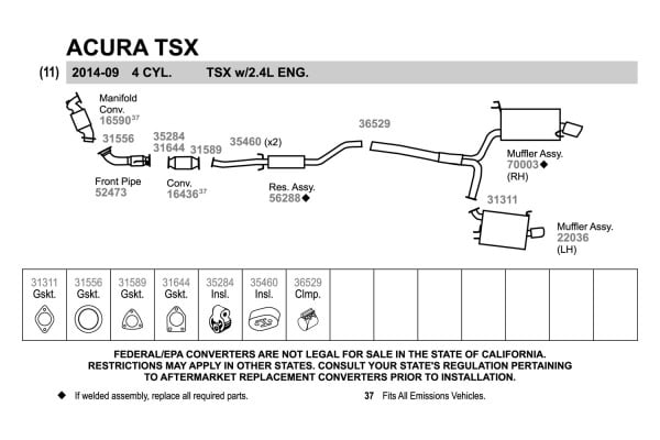 ふー Walker® 52473 - Aluminized Steel Exhaust Front Pipe