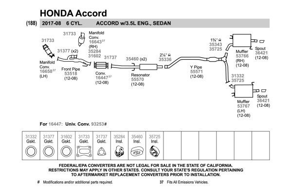 Walker® - Replacement Exhaust Kit Scheme