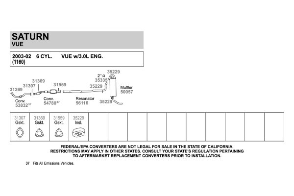 Walker® 53832 Front Catalytic Converter, 3.0L, 6Cyl, Federal - View #2