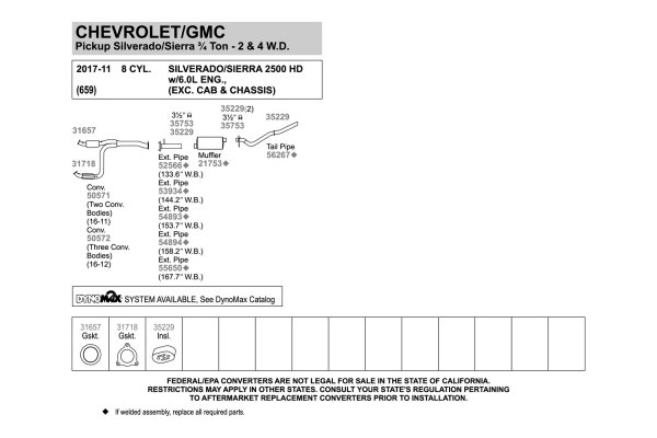 Walker® - Replacement Exhaust Kit Scheme