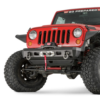 WARN® - Elite Series Stubby Black Front Winch HD Bumper