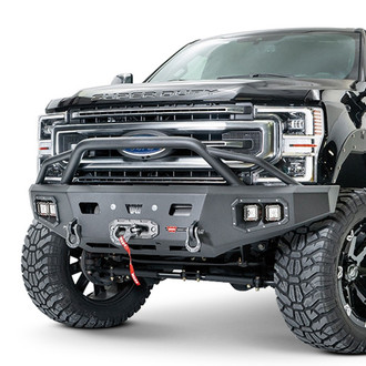 WARN® - Ascent HD Full Width Black Front Winch HD Bumper with Pre-Runner