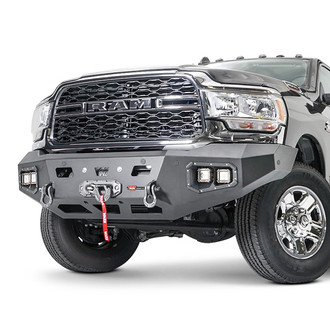 WARN® - Ascent HD Full Width Black Front Winch HD Bumper with Brush Guard